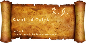 Kazai Jácint névjegykártya